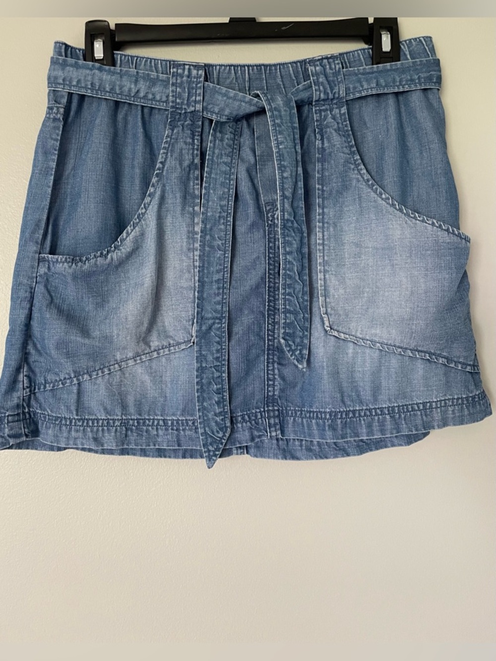 Anthropologie Cloth & Stone Chambray Denim Mini Skirt